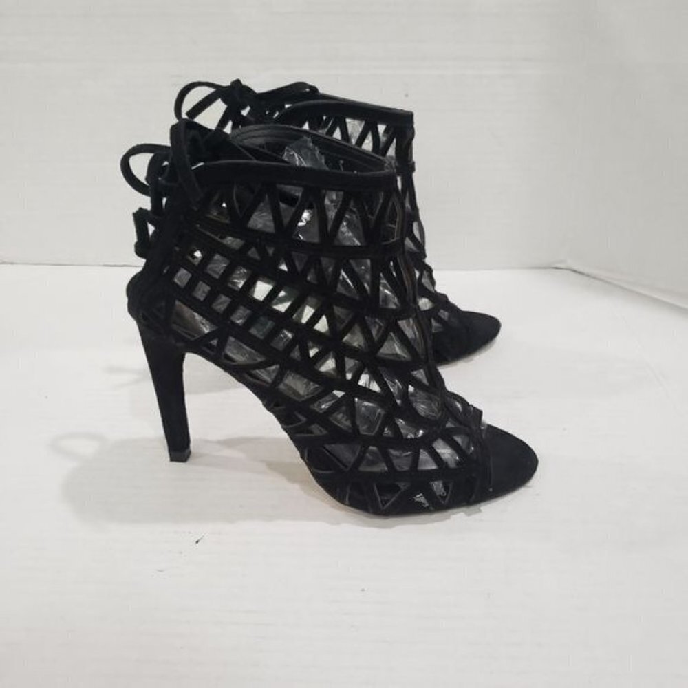 Zara Basic Collection Laser Cut Heeled Sandals Si… - image 2
